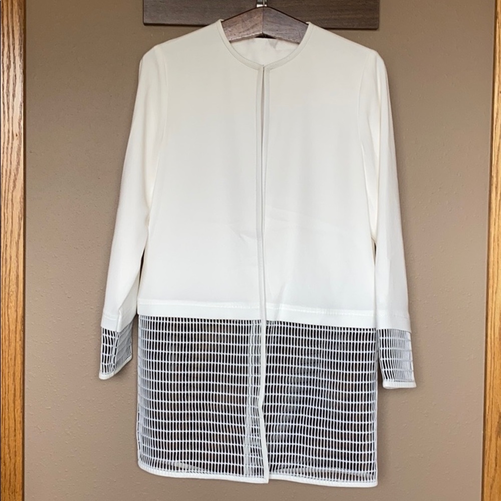 Elie Tahari edition 1974 white cage sweater s